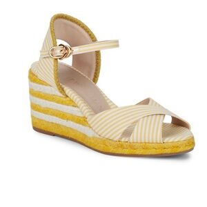 Stuart Weitzman Mirella Striped Espadrille Wedge Sandals
